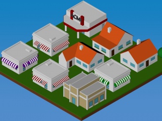 小房子广告创意C4D模型