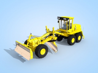黄色挖掘机C4D模型