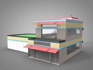 卡通房子C4D模型