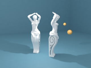 欧式女雕像C4D模型