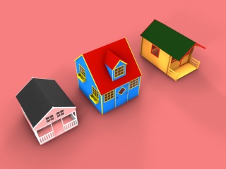 卡通小房子C4D模型
