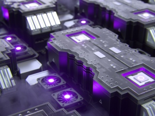 紫色荧光特写C4D模型