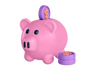 财务图标小猪存钱罐C4D模型