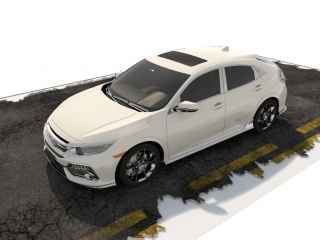白色汽车C4D模型