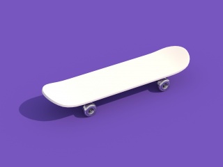 白色滑板车C4D模型