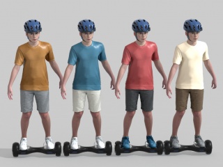 滑板男孩C4D模型