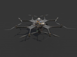 现代无人机C4D模型