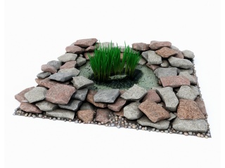 园林景观石头C4D模型