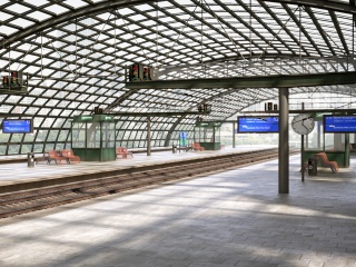 火车站C4D模型