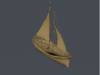 现代风格小船C4D模型