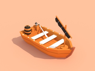 卡通船C4D模型