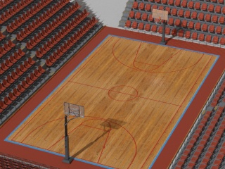 篮球场C4D模型