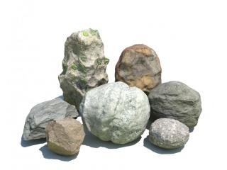 景观小品大石头C4D模型