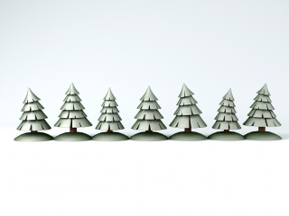 卡通松树C4D模型