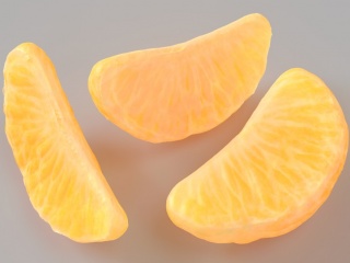 现代水果橘子瓣C4D模型