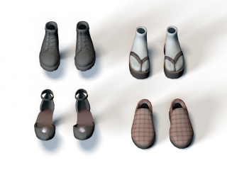 现代女士休闲鞋C4D模型