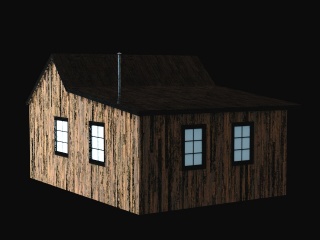 西部世界建筑木头房子C4D模型