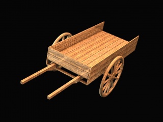 西部世界建筑木头车子C4D模型