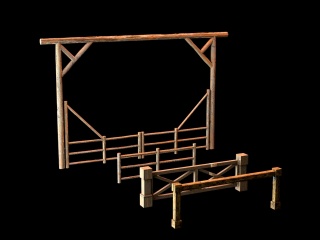西部世界建筑木制品C4D模型