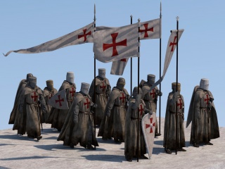 中世纪骑士十字军队C4D模型