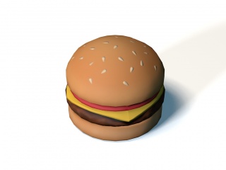 现代食物汉堡C4D模型