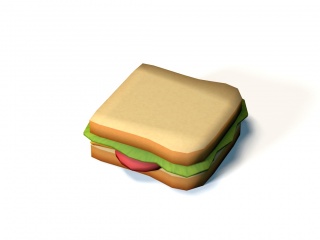 现代美食面包片C4D模型