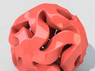 扭曲的抽象艺术圆球工程C4D模型