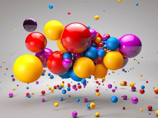 工业风彩色气球设计C4D模型