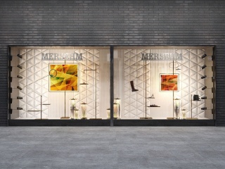 现代商场橱窗装饰C4D模型