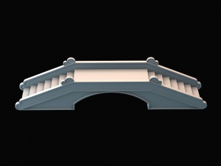 现代园林石拱桥C4D模型