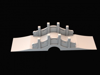 现代园林小品石拱桥C4D模型