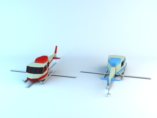 卡通小飞机C4D模型