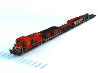 卡通玩具小火车C4D模型