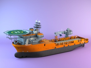 现代航海战舰C4D模型