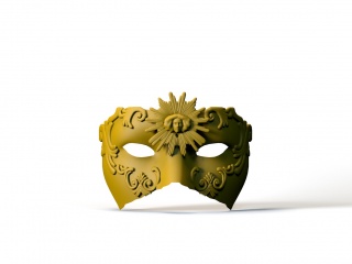 黄金镂空面具C4D模型