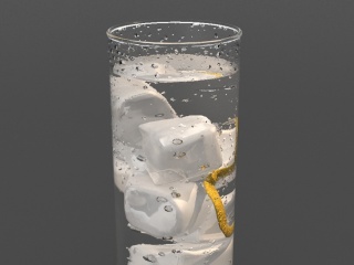 加冰的水杯C4D模型