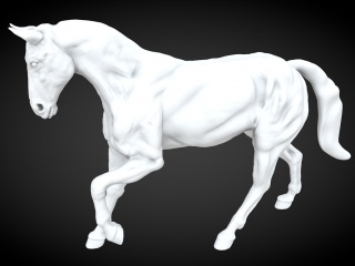 现代马匹雕塑C4D模型