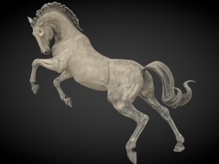 现代马匹战马雕塑C4D模型