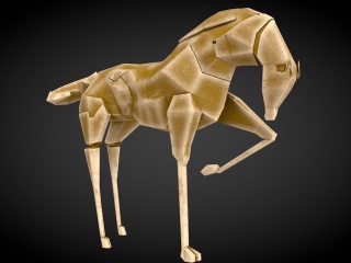 现代马匹雕塑雕像C4D模型