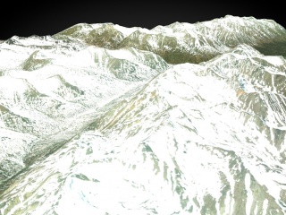 现代地形雪山盆地山脉C4D模型