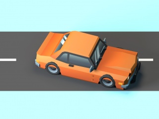 现代卡通玩具小汽车C4D模型
