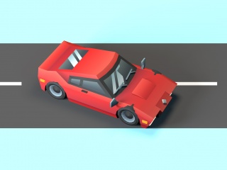 现代卡通玩具小汽车C4D模型