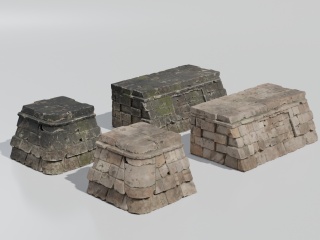 失落城市古迹石头C4D模型