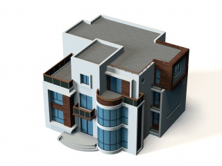 现代楼房洋房别墅建筑C4D模型