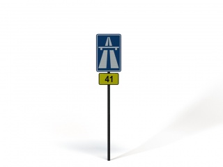 现代道路设施交通指示牌桥梁标志C4D模型