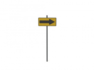 现代道路设施交通指示牌注意标志C4D模型