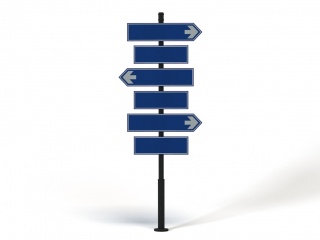 交通指示牌方向景区道路指示牌C4D模型