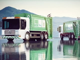现代环保垃圾车C4D模型