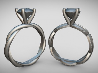 现代首饰戒指饰品C4D模型