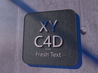 现代字体效果C4D模型